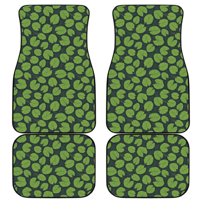 Water Lily Pads Pattern Print Front and Back Car Floor Mats