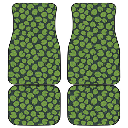 Water Lily Pads Pattern Print Front and Back Car Floor Mats