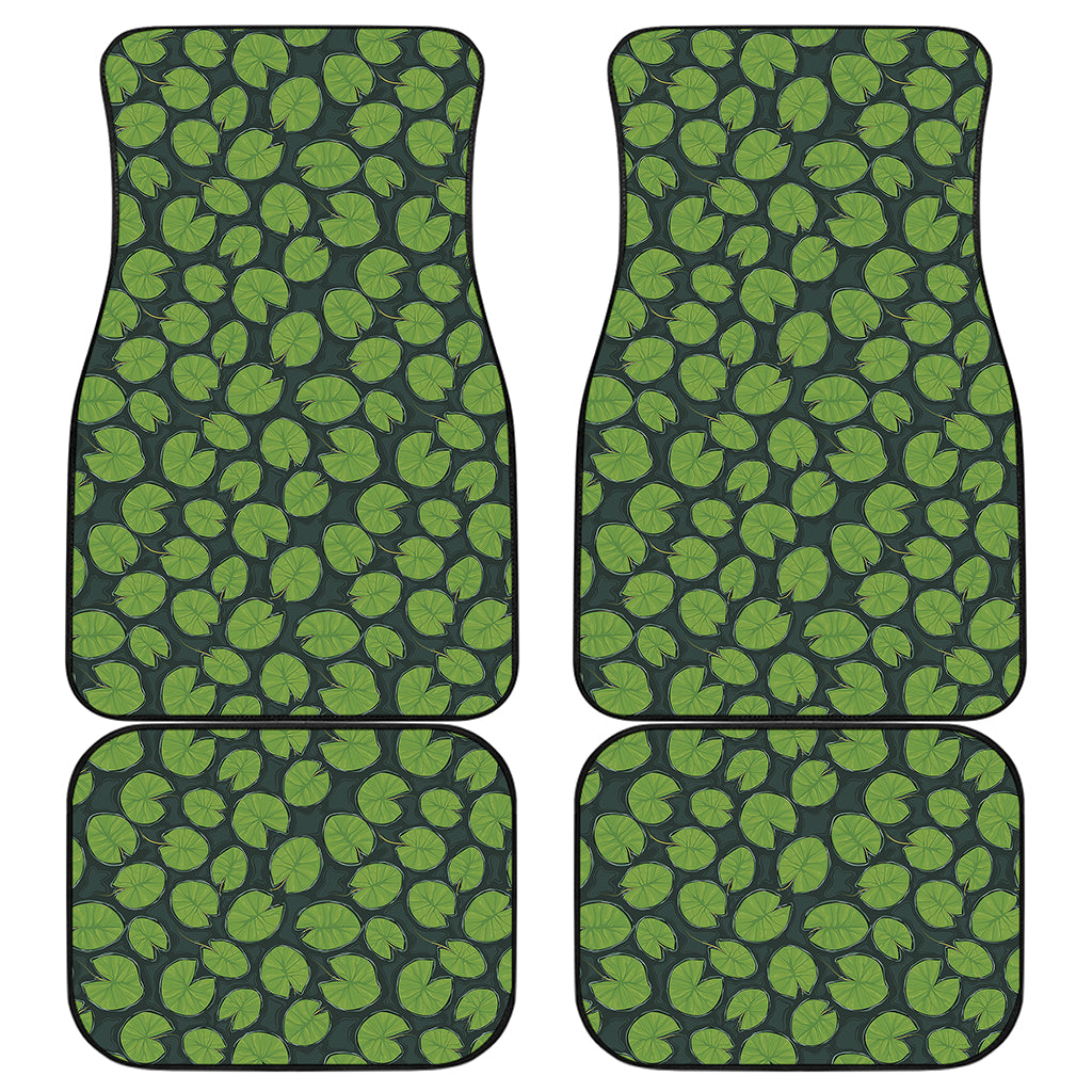 Water Lily Pads Pattern Print Front and Back Car Floor Mats