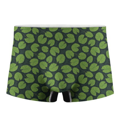 Water Lily Pads Pattern Print Men's Boxer Briefs