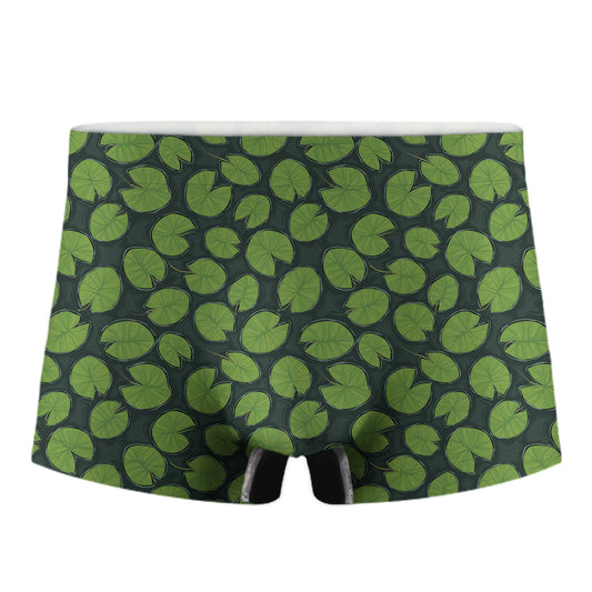 Water Lily Pads Pattern Print Men's Boxer Briefs