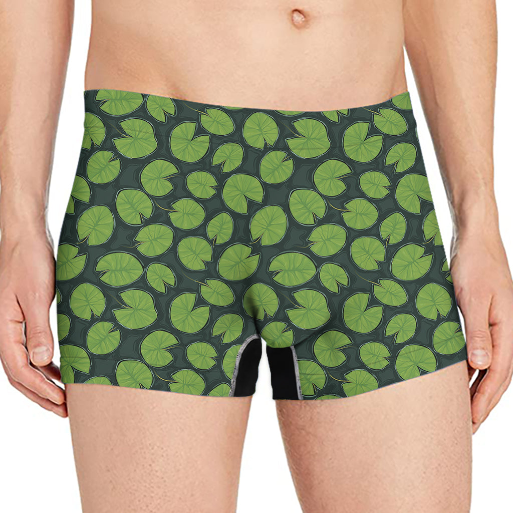 Water Lily Pads Pattern Print Men's Boxer Briefs