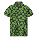 Water Lily Pads Pattern Print Men's Short Sleeve Shirt