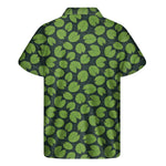 Water Lily Pads Pattern Print Men's Short Sleeve Shirt