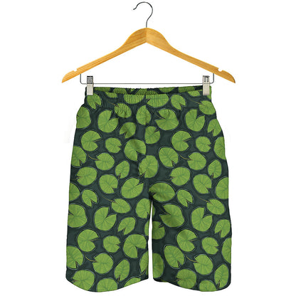 Water Lily Pads Pattern Print Men's Shorts