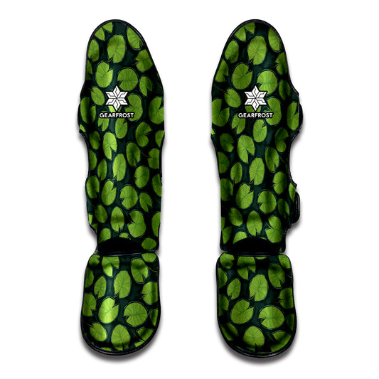 Water Lily Pads Pattern Print Muay Thai Shin Guard