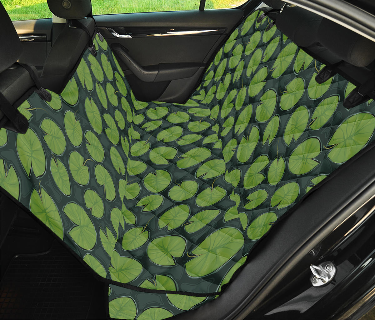 Water Lily Pads Pattern Print Pet Car Back Seat Cover