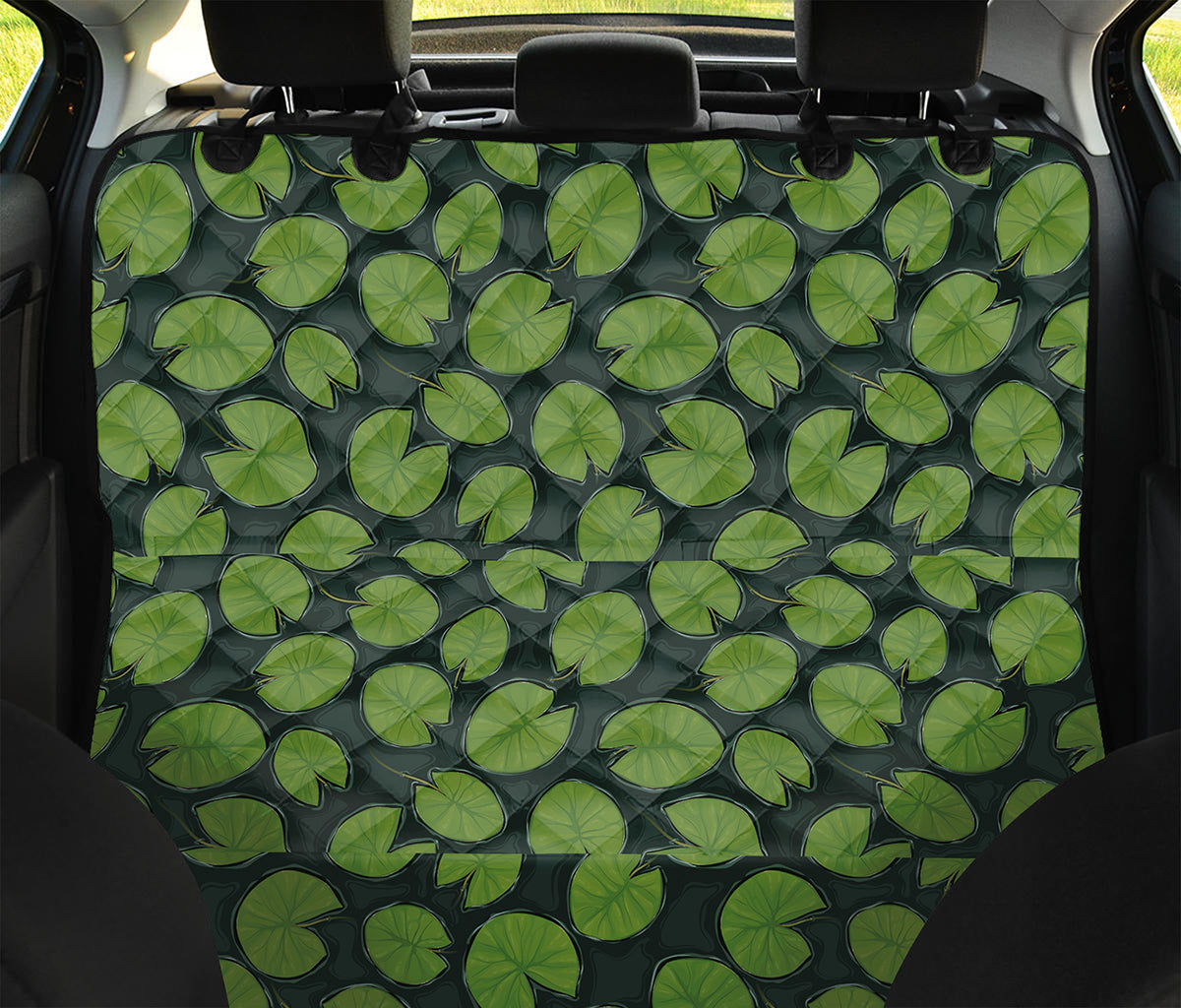 Water Lily Pads Pattern Print Pet Car Back Seat Cover