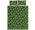 Water Lily Pads Pattern Print Quilt Bed Set