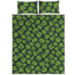Water Lily Pads Pattern Print Quilt Bed Set