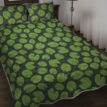 Water Lily Pads Pattern Print Quilt Bed Set