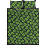 Water Lily Pads Pattern Print Quilt Bed Set