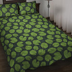 Water Lily Pads Pattern Print Quilt Bed Set