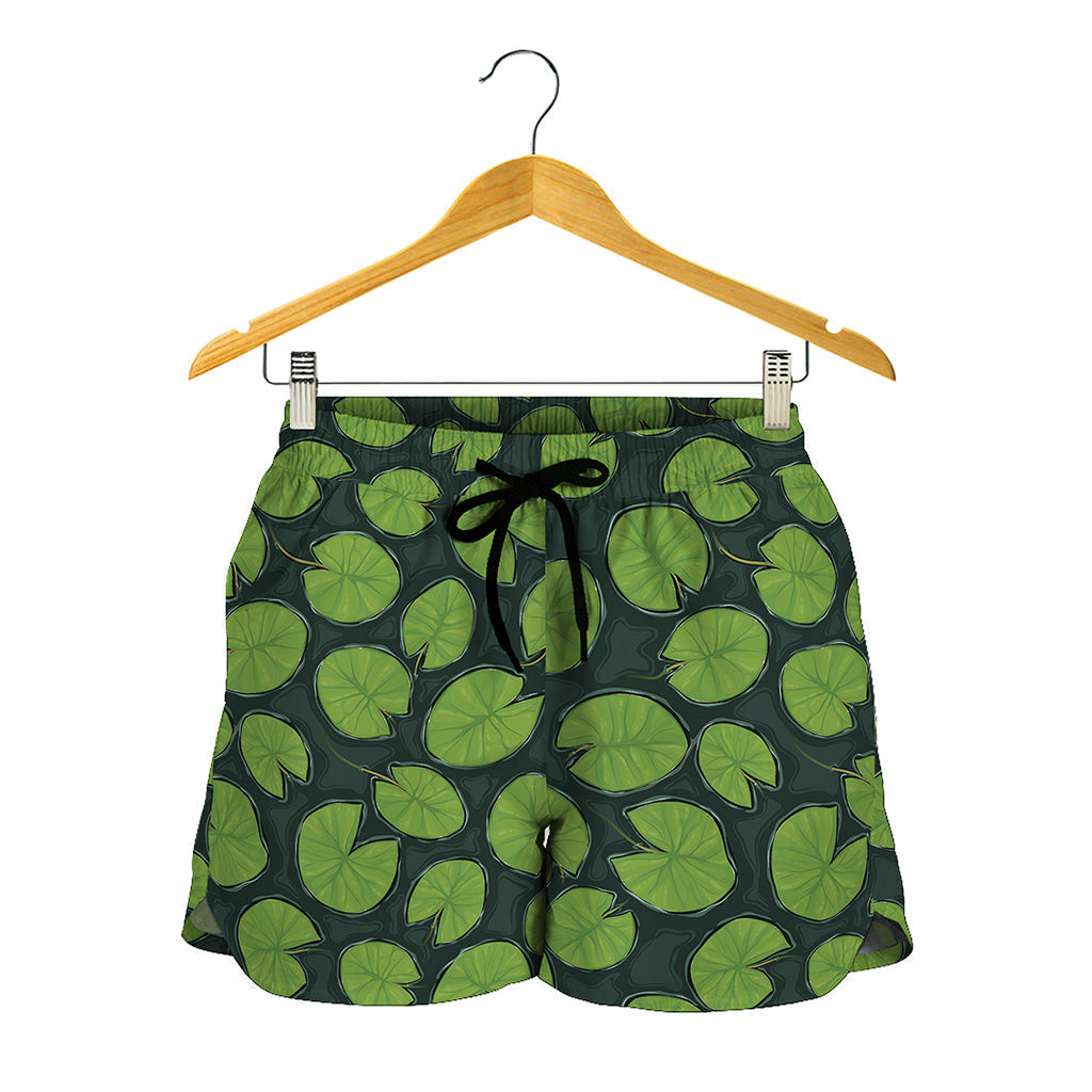 Water Lily Pads Pattern Print Women's Shorts