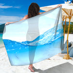 Water Wave Print Beach Sarong Wrap