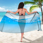 Water Wave Print Beach Sarong Wrap