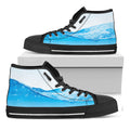 Water Wave Print Black High Top Sneakers