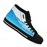 Water Wave Print Black High Top Shoes