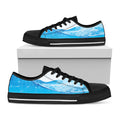 Water Wave Print Black Low Top Sneakers