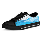 Water Wave Print Black Low Top Shoes