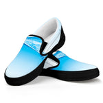 Water Wave Print Black Slip On Shoes