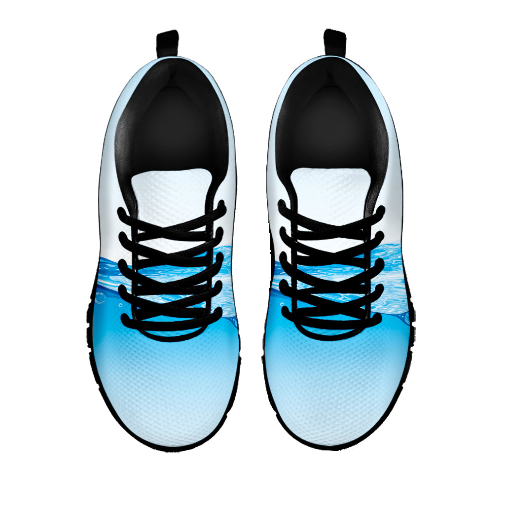 Water Wave Print Black Sneakers