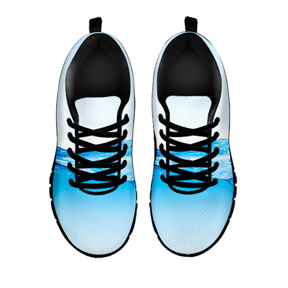 Water Wave Print Black Sneakers