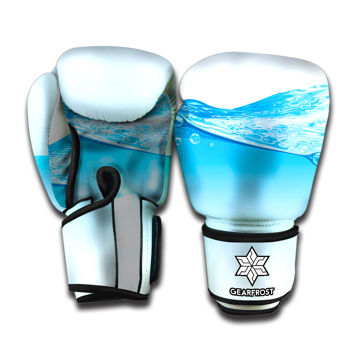 Water Wave Print Boxing Gloves
