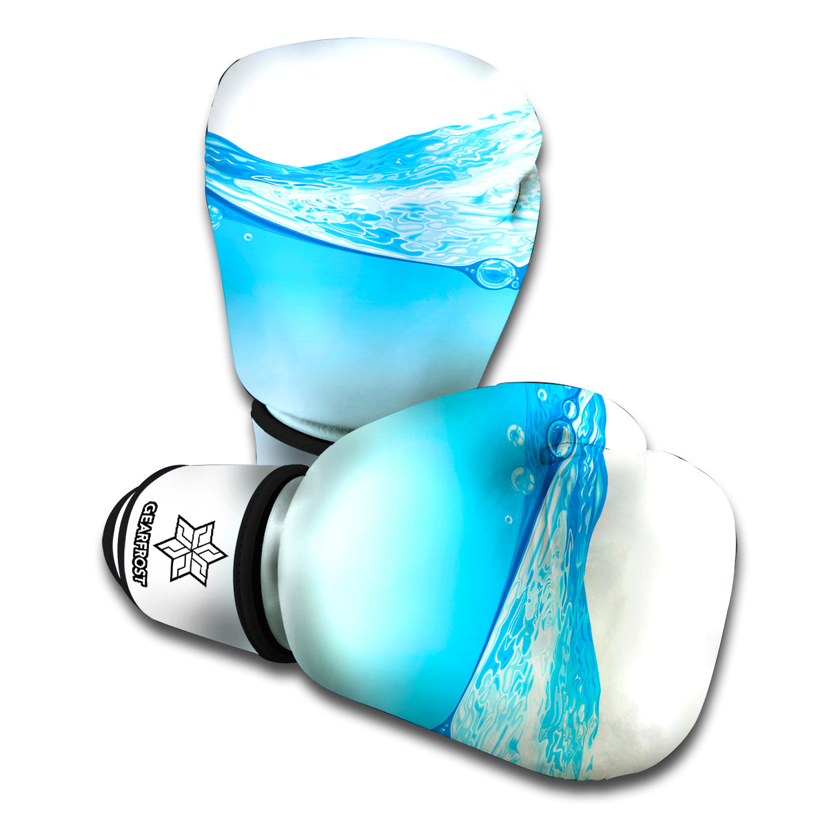 Water Wave Print Boxing Gloves