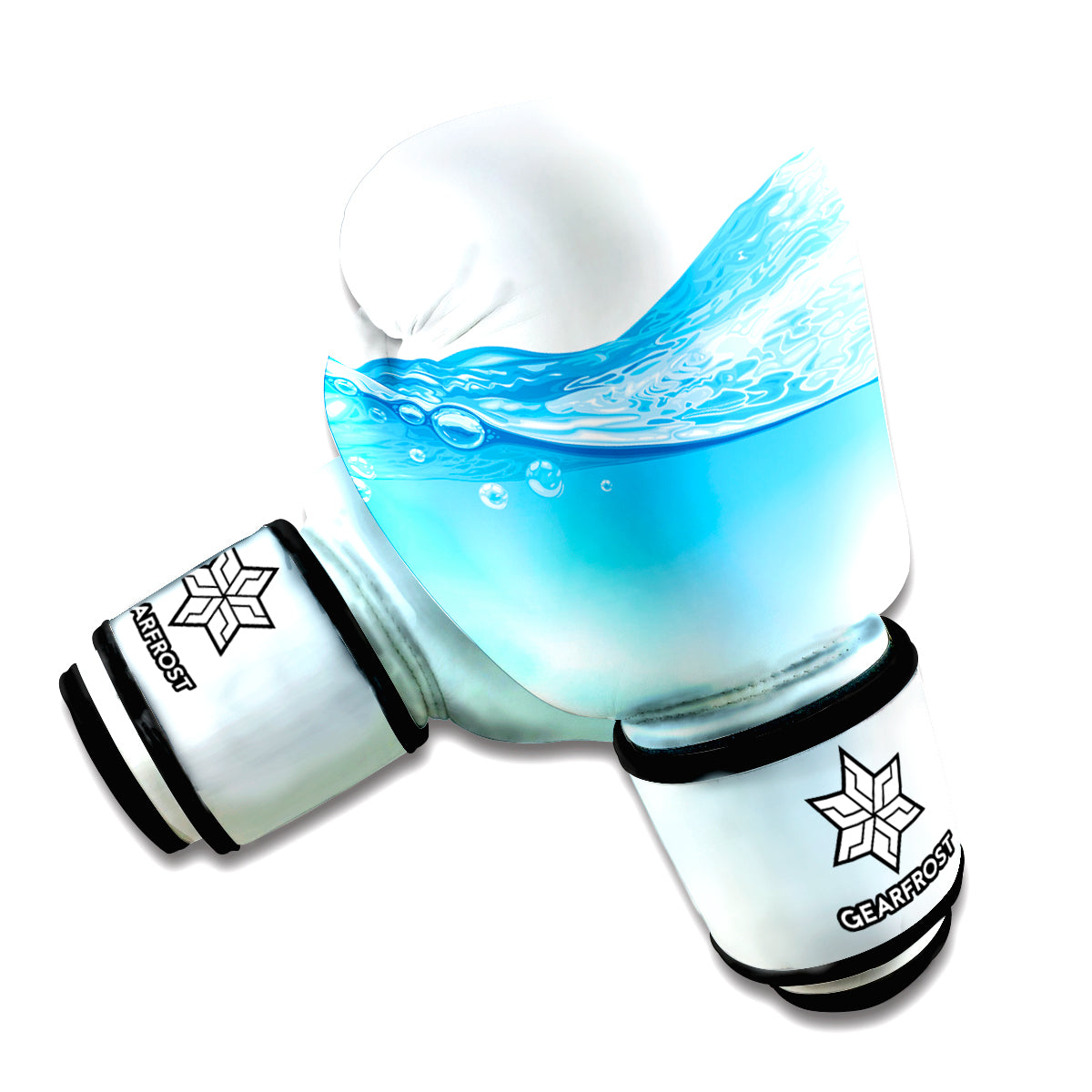 Water Wave Print Boxing Gloves