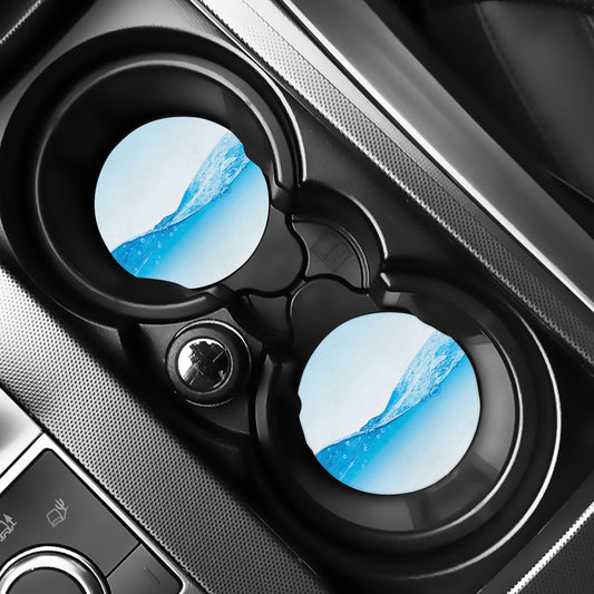 Water Wave Print Car Coasters