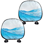 Water Wave Print Car Headrest Covers