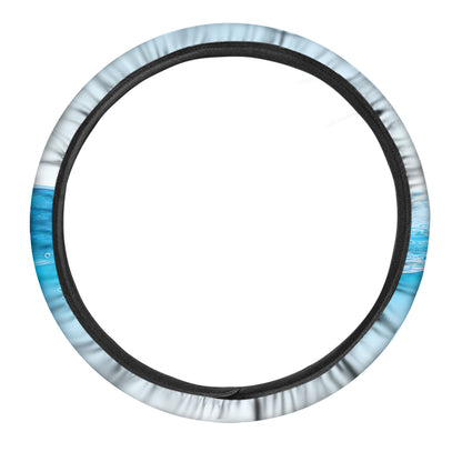 Water Wave Print Car Steering Wheel Cover