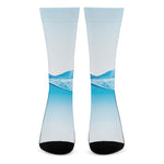 Water Wave Print Crew Socks