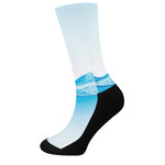 Water Wave Print Crew Socks