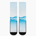 Water Wave Print Crew Socks