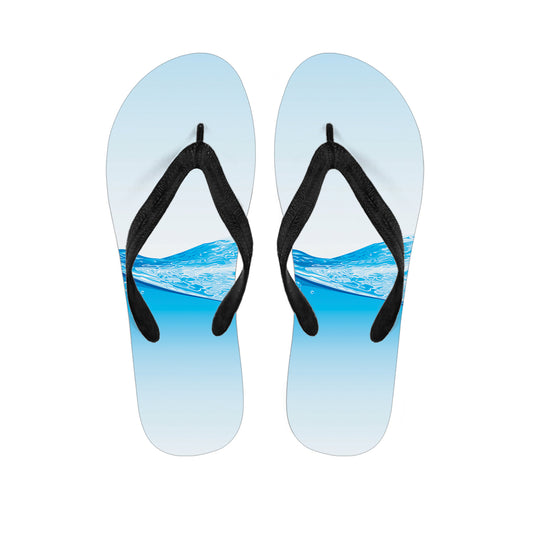 Water Wave Print Flip Flops