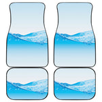 Water Wave Print Front and Back Car Floor Mats