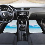 Water Wave Print Front and Back Car Floor Mats