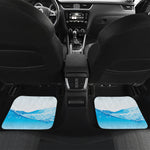 Water Wave Print Front and Back Car Floor Mats