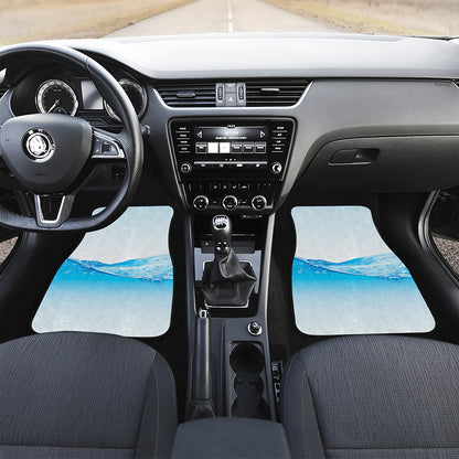 Water Wave Print Front Car Floor Mats