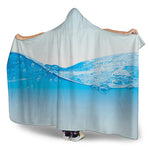 Water Wave Print Hooded Blanket