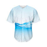 Water Wave Print Men's Baseball Jersey