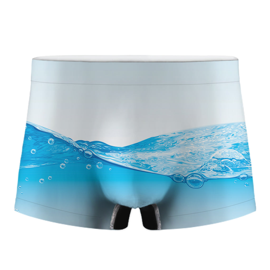 Water Wave Print Men's Boxer Briefs