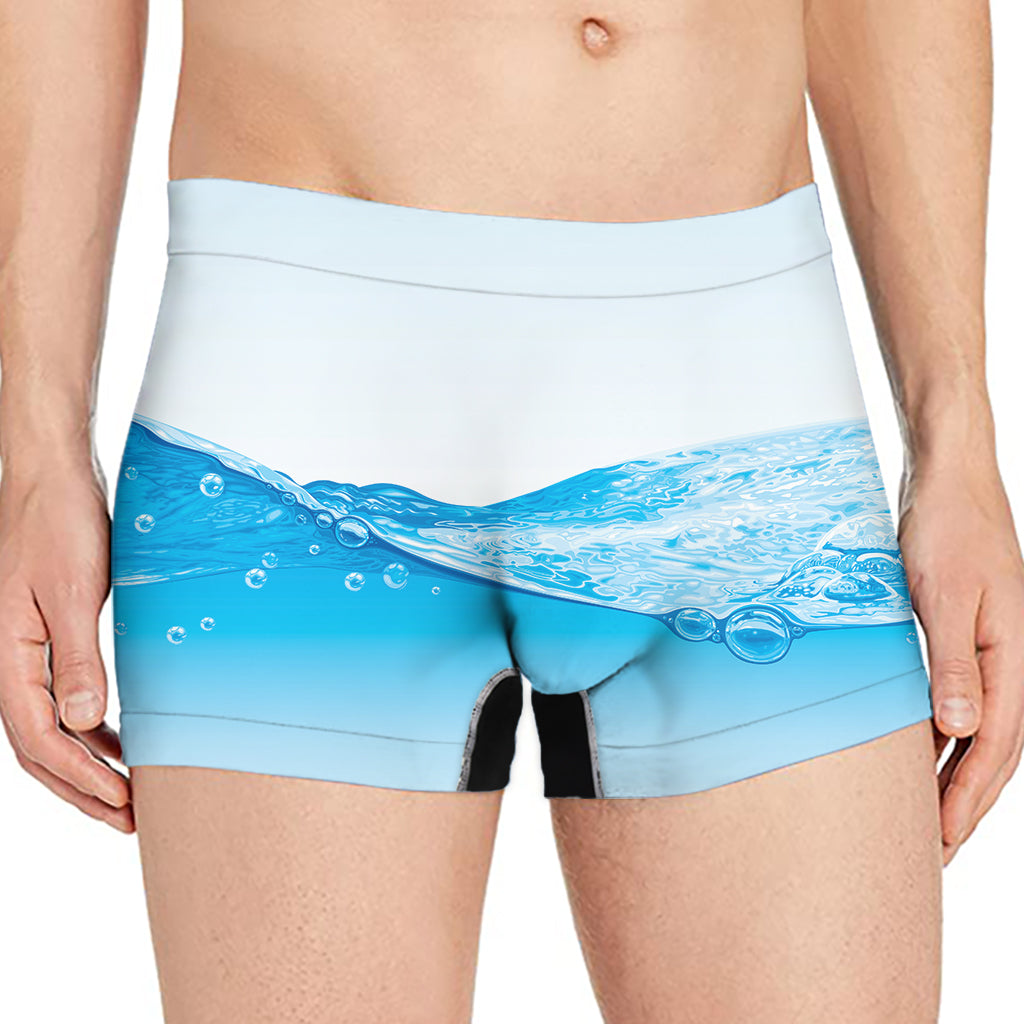 Water Wave Print Men's Boxer Briefs