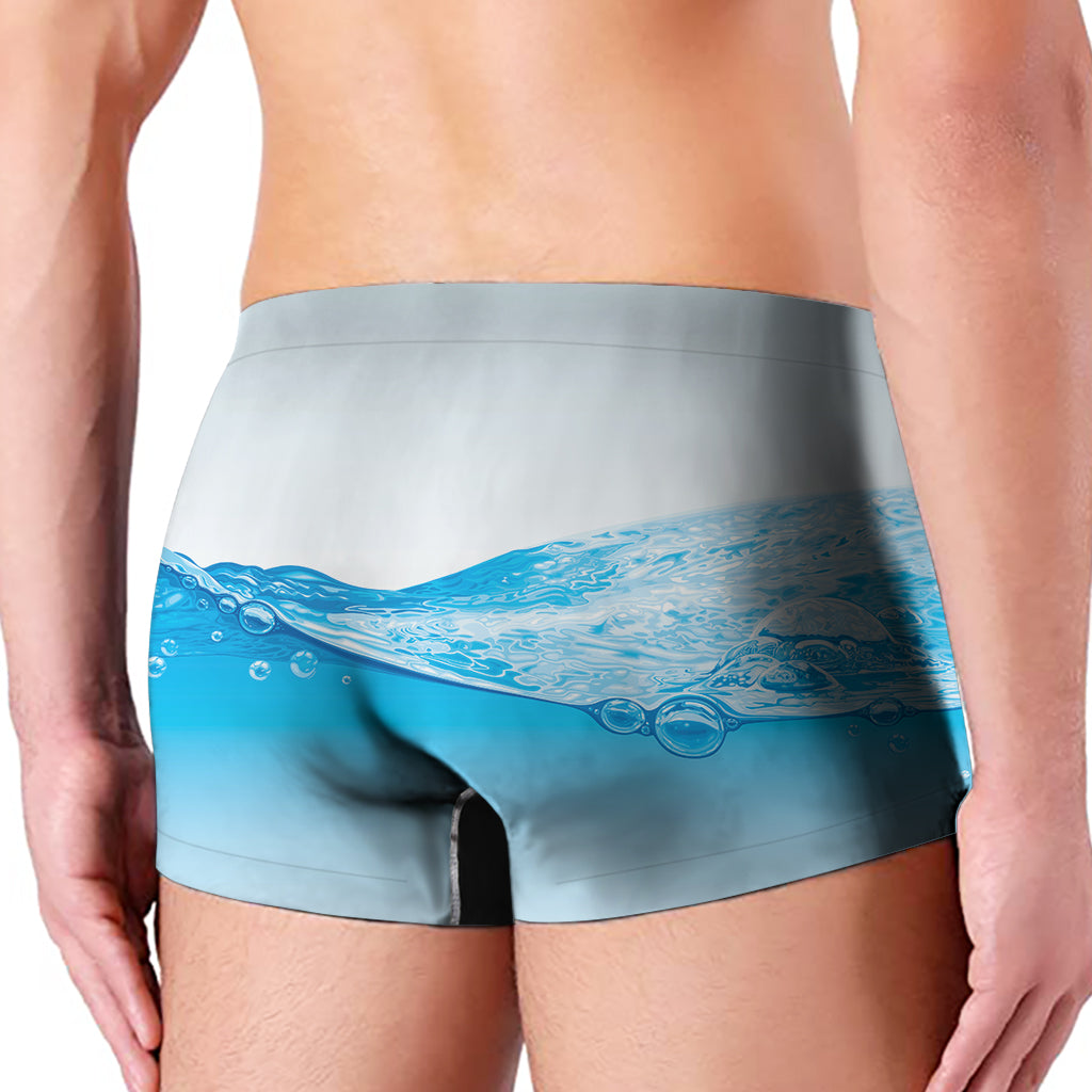 Water Wave Print Men's Boxer Briefs
