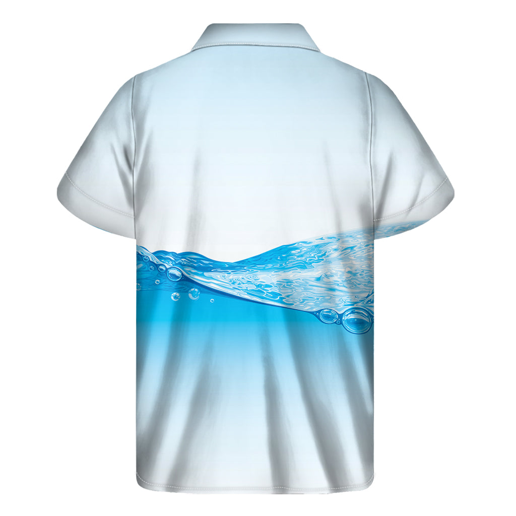 Water Wave Print Men's Short Sleeve Shirt