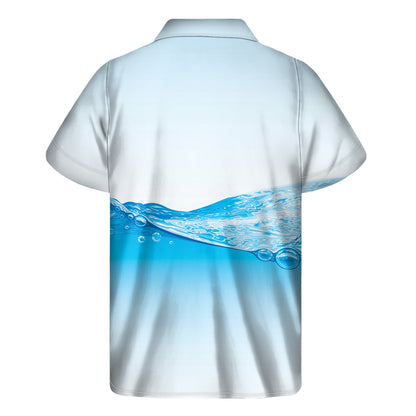 Water Wave Print Men's Short Sleeve Shirt
