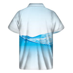 Water Wave Print Men's Short Sleeve Shirt