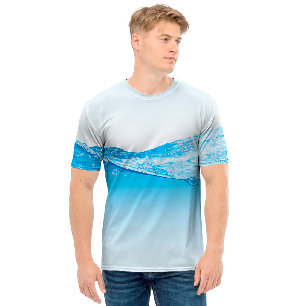 Water Wave Print Men's T-Shirt